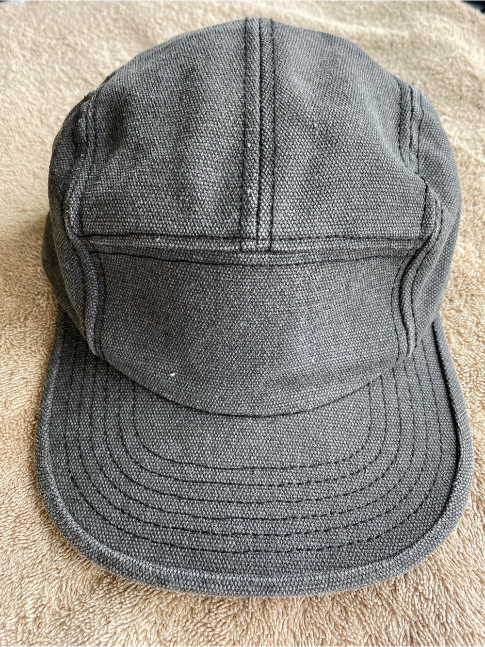 Chuck Originals 5 Panel Camper Hat Charcoal Gray Canvas Strapback Cap OS